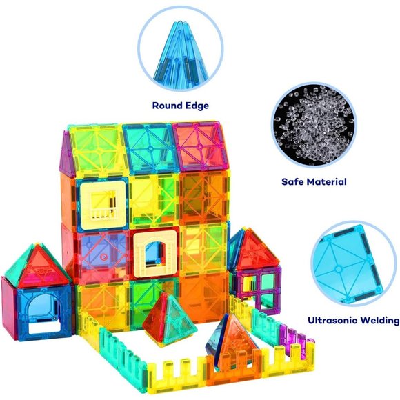 134PCS Anbalulu Magnetic Building Tiles Large Magnet 3D STEM StackingToys - Picture 6 of 12